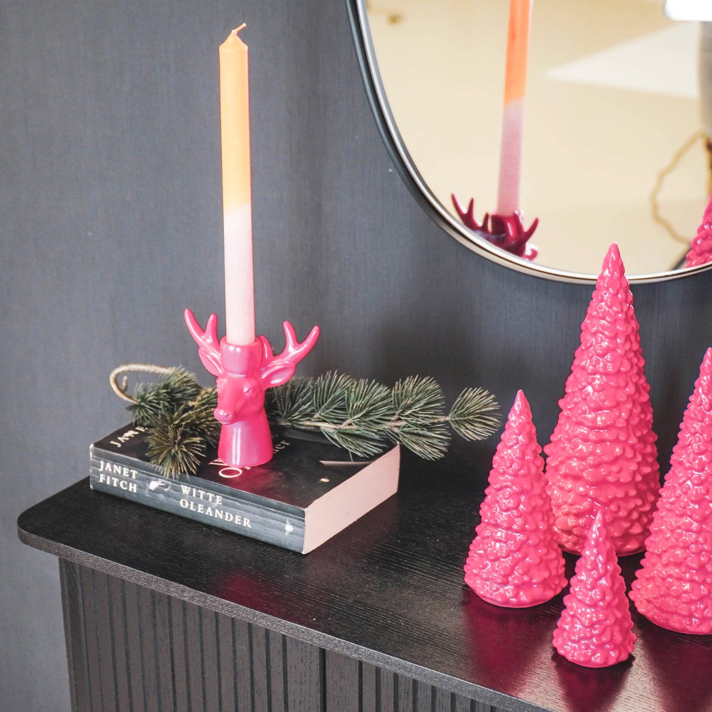 Pinkki joulukuusi 20 cm