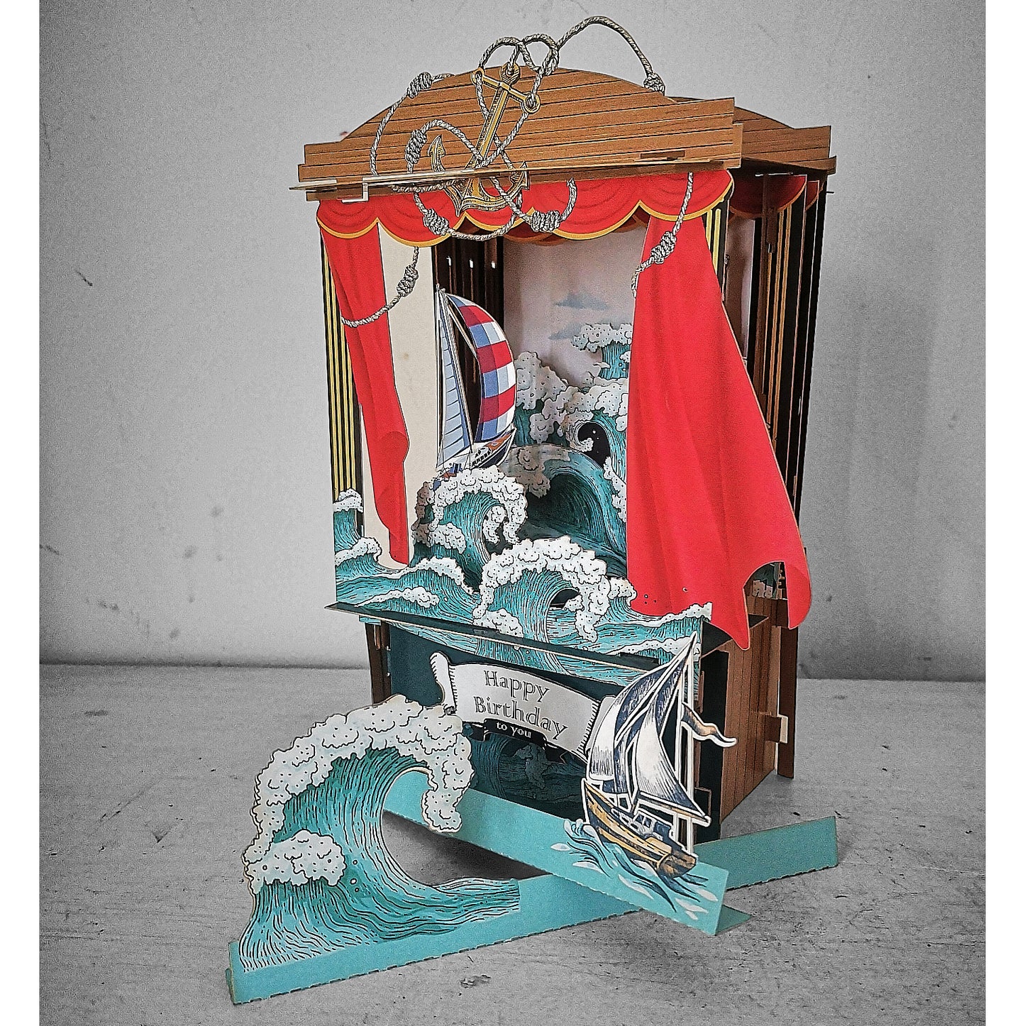 3D onnittelukortti, Teatterilava meren kohinaa