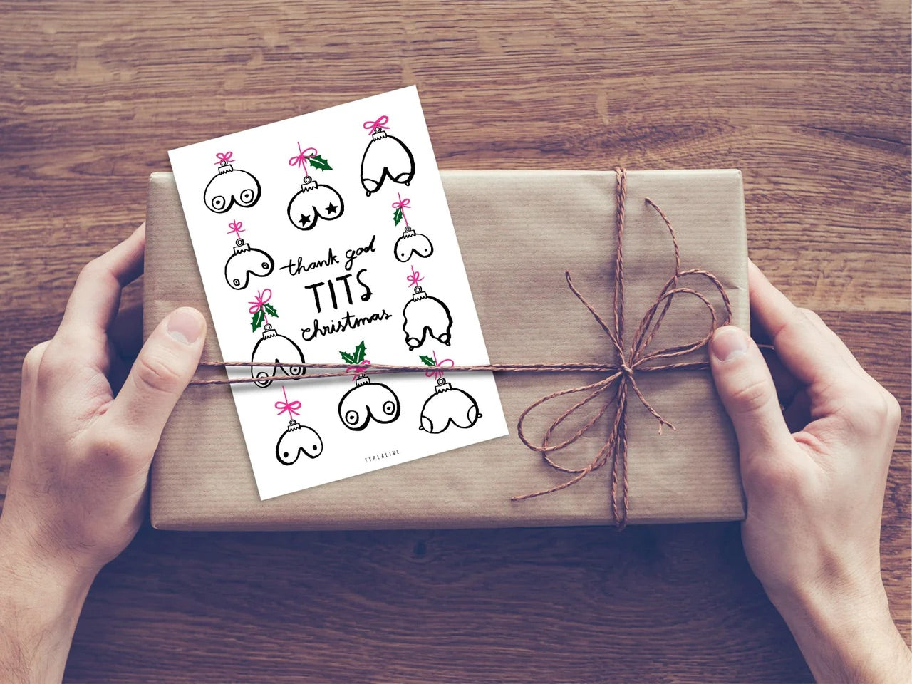 Joulukortti, Thank god tits Christmas