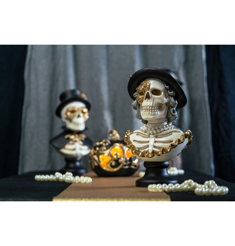 Luuranko patsas kulta koristein (nainen 40.5 cm)