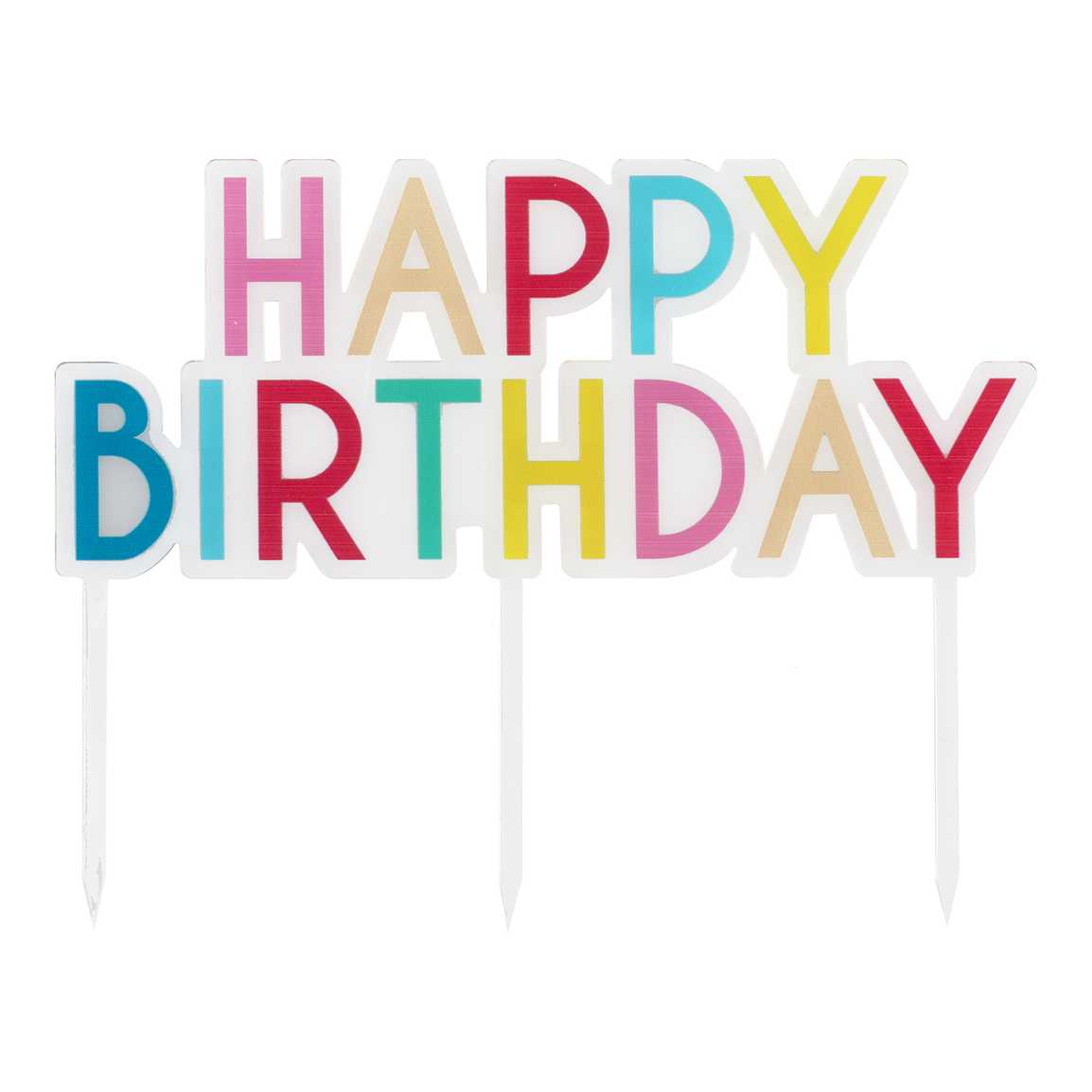 Kakkukoriste - Happy Birthday Värikäs