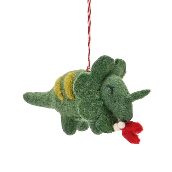 Huopainen Dino joulukuusenkoriste