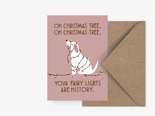 UUTUUS TULOSSA VARASTOON Joulukortti, "Dogs" Fairy Lights