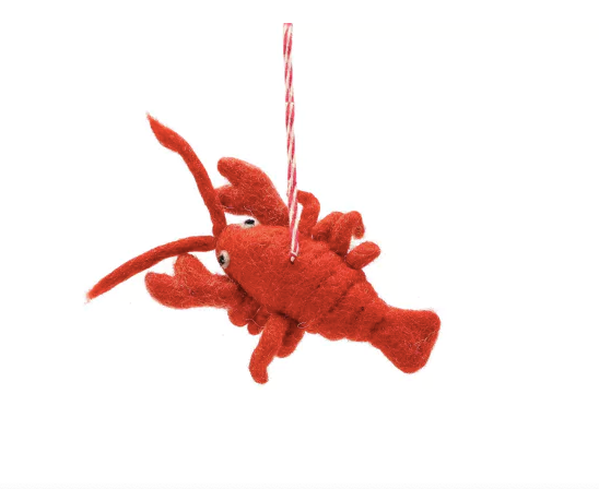 Huopainen Hummeri joulukuusenkoriste