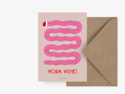 UUTUUS TULOSSA VARASTOON Joulukortti, Worm Wishes