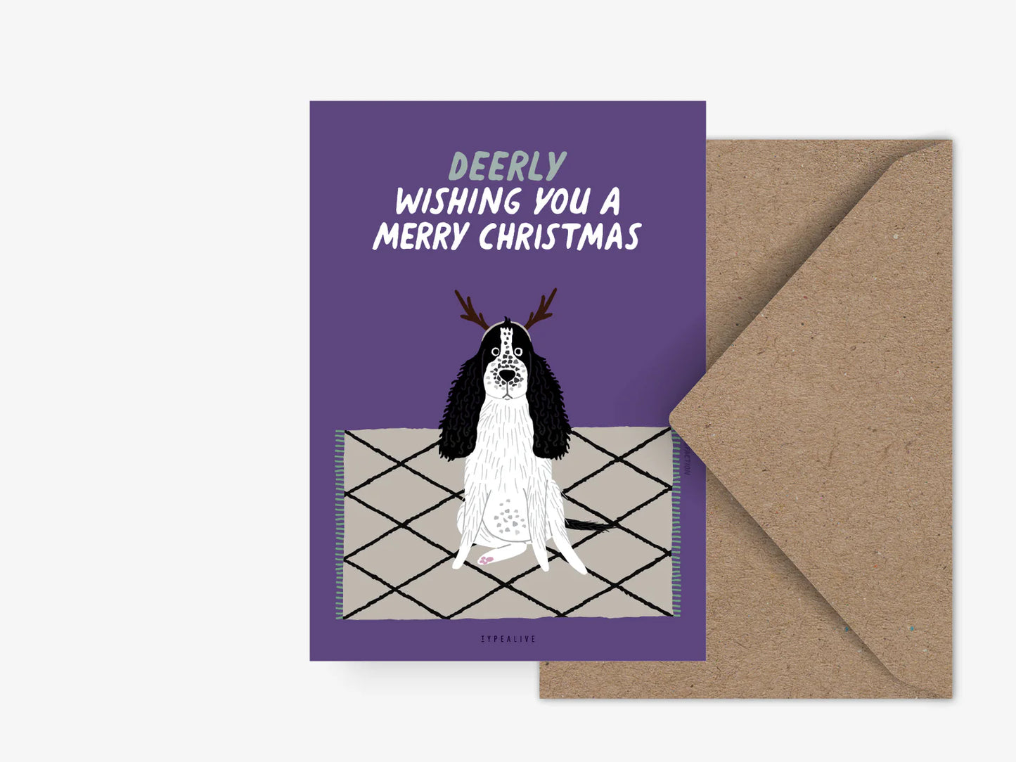 Joulukortti, "Dogs" Deerly