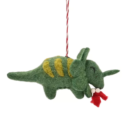Huopainen Dino joulukuusenkoriste