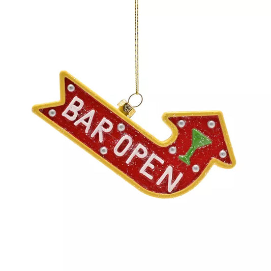 Bar open kyltti -  joulukuusenkoriste